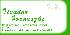 tivadar horanszki business card